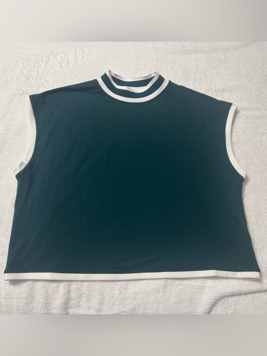 Calia Tops - Calia Women’s Rib Mock Crop Tank Top Sea Green